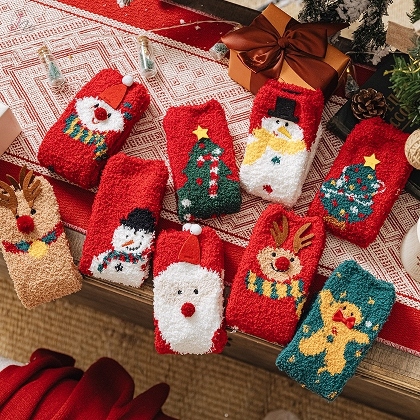 【3点セット】クリスマス  キュート プレゼント もこもこ 暖かい 靴下