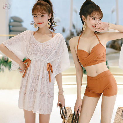 韓国ファッション 三点セット 可愛い 紫外線防止 日焼け止め 温泉 プール 露出控え 体型カバー ビキニ