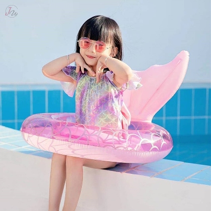 人魚姫デザイン ファン急増中 撮影 水遊び不可欠 子供 INS風 浮き輪