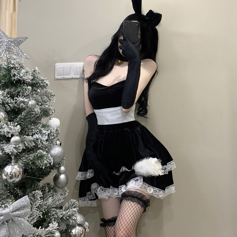 クリスマス セクシー バニーガール コスプレ 遊び レース チャーミング ベビードール