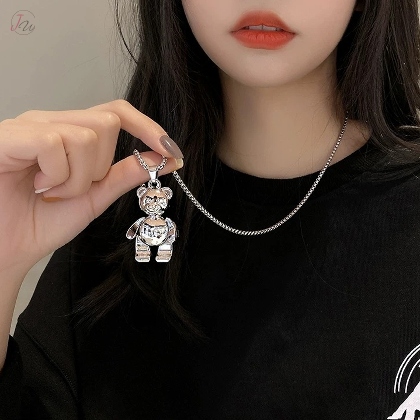 可動式デザイン 韓国 原宿 レトロ 贈り物 ギフト クマちゃん 可愛い ネックレス